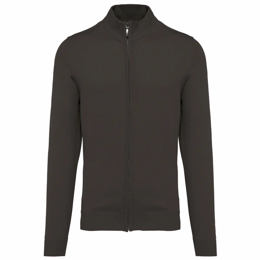 Heren cardigan met rits, dark grey — productfoto 7