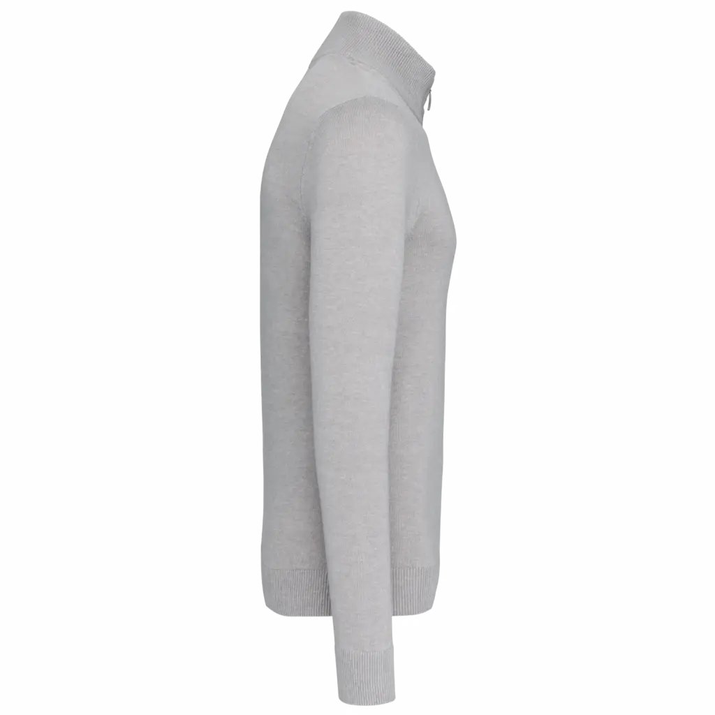 Heren cardigan met rits, grey melange — productfoto 7