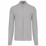 Heren cardigan met rits, grey melange — productfoto 8