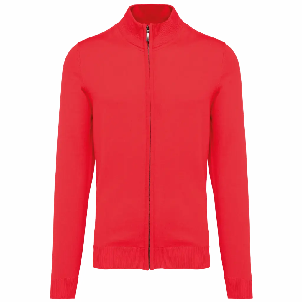 Heren cardigan met rits, red — productfoto 10