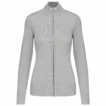 Dames cardigan met rits, grey melange — productfoto 8
