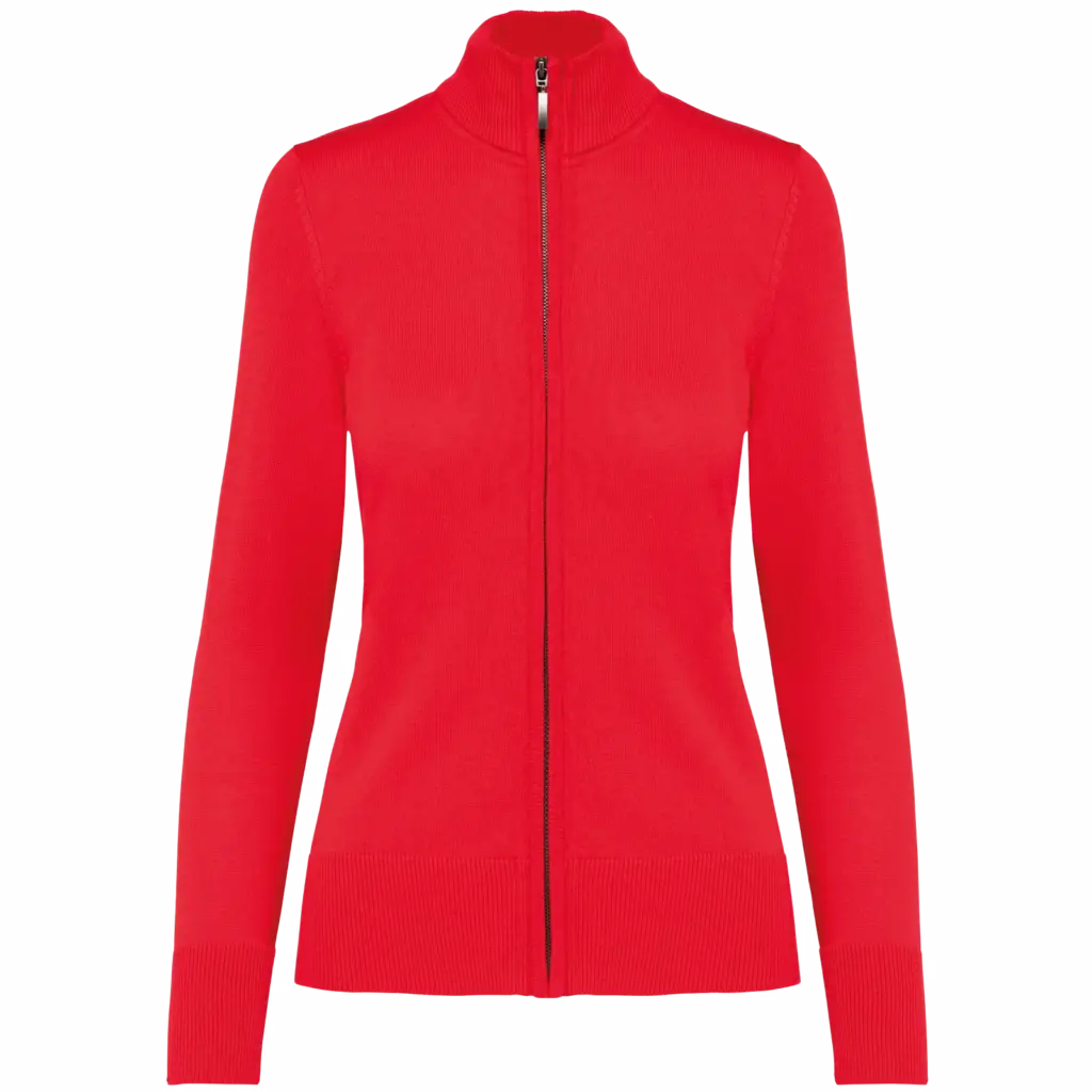 Dames cardigan met rits, red — productfoto 10