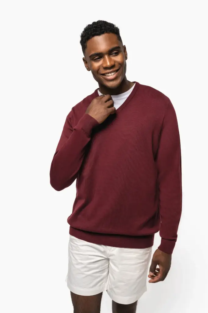 Heren pullover met v-hals