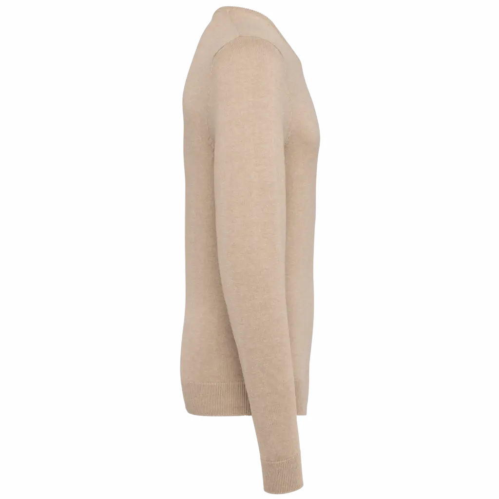 PS_K965-S_BEIGEHEATHER - Hidalgo-werbeartikel Heren pullover met v-hals, beige heather — productfoto 5