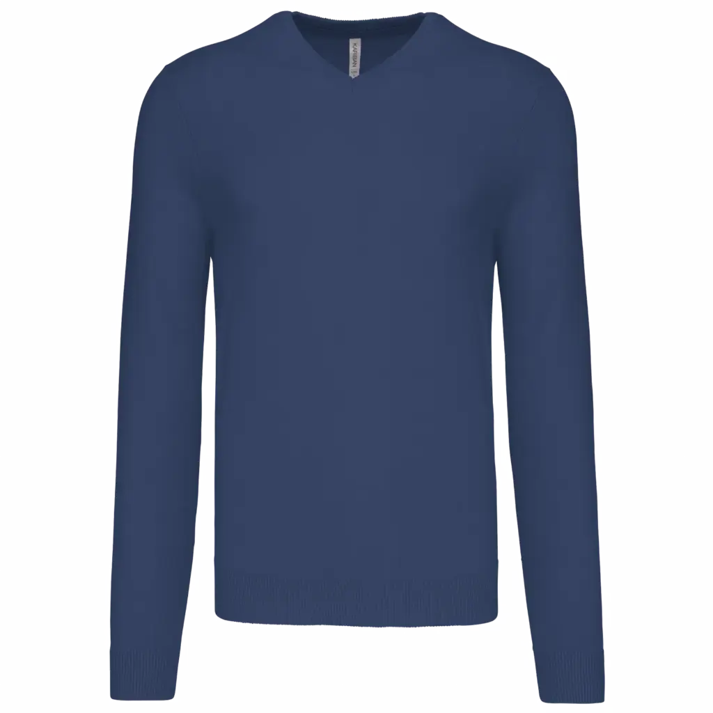 Custom Men's V-neck Pullover K965 Cotton Blend S-4XL — product photo 9