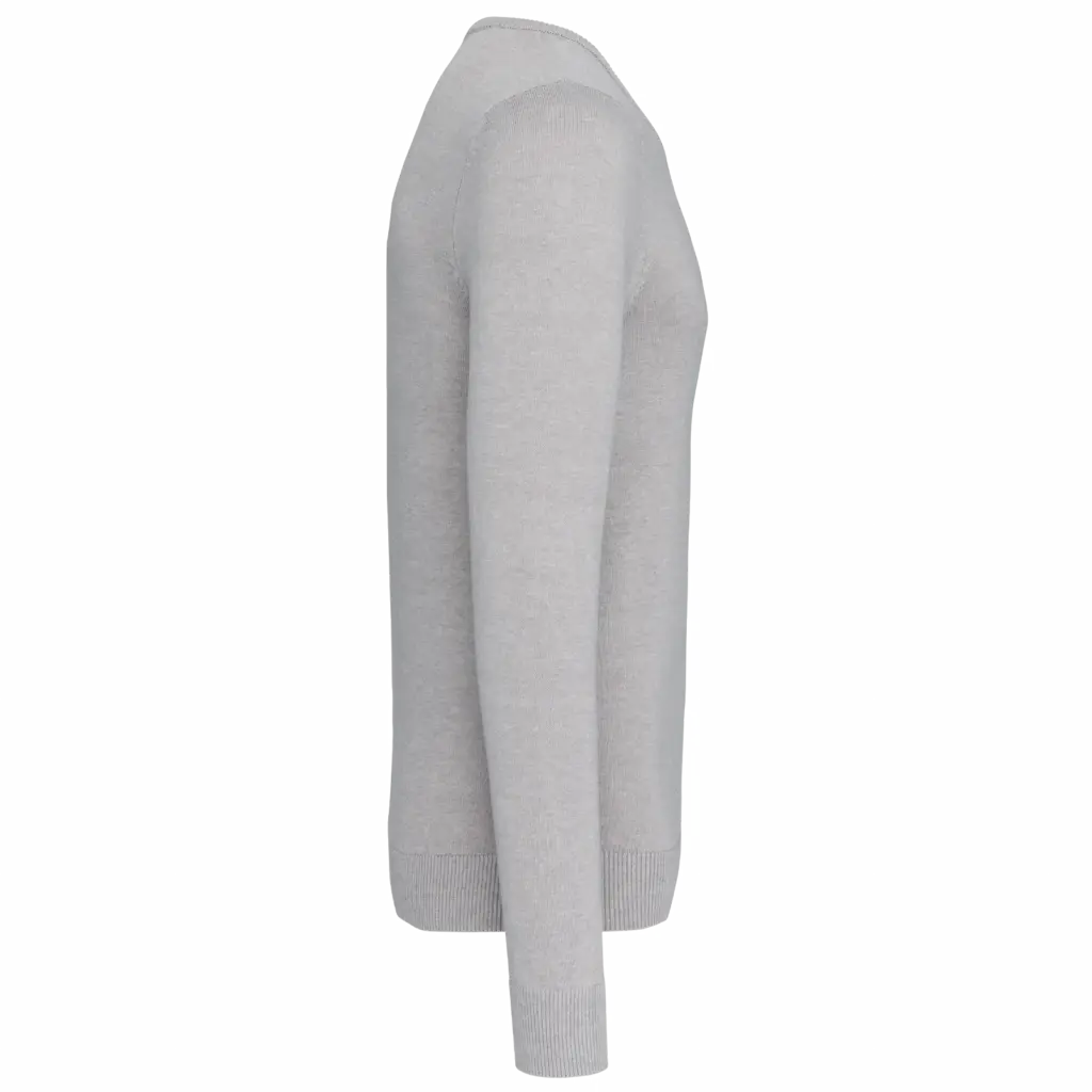 PS_K965-S_GREYMELANGE - Hidalgo-werbeartikel Heren pullover met v-hals, grey melange — productfoto 11