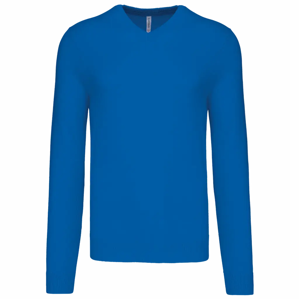 Custom Men's V-neck Pullover K965 Cotton Blend S-4XL — product photo 13