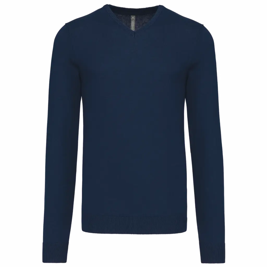 Custom Men's V-neck Pullover K965 Cotton Blend S-4XL — product photo 14