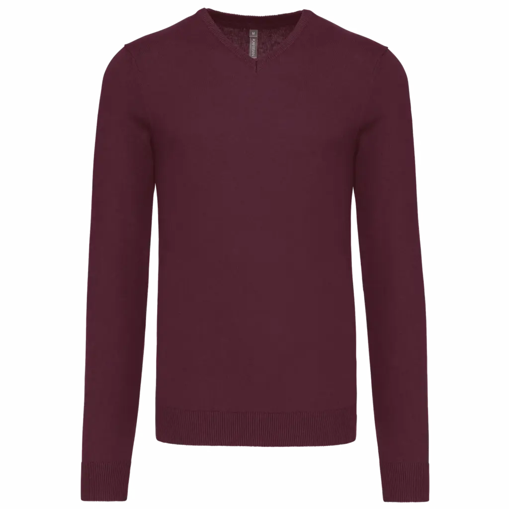 Custom Men's V-neck Pullover K965 Cotton Blend S-4XL — product photo 16