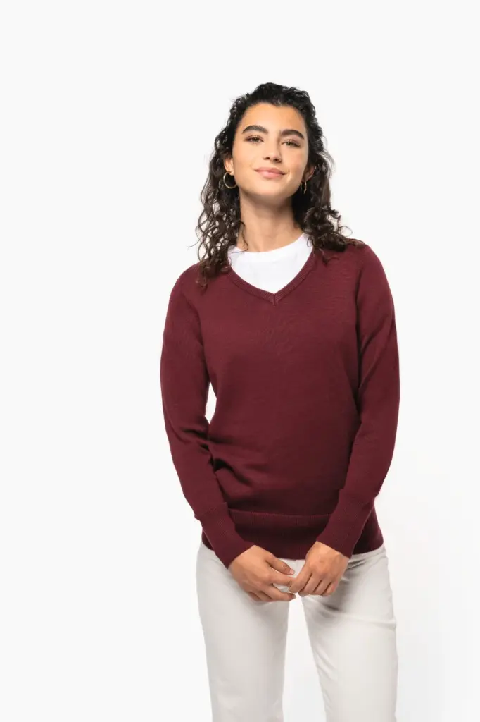 Dames pullover met v-hals