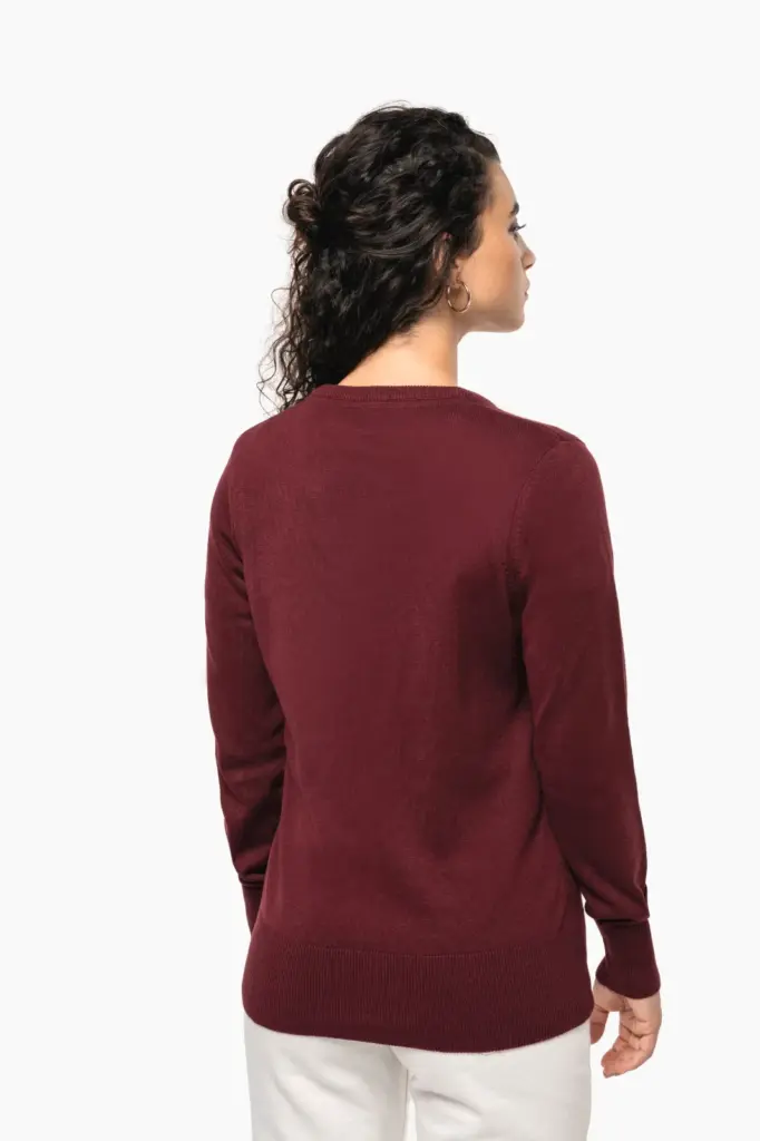 K966-7_2025 - Hidalgo-werbeartikel Dames pullover met v-hals — productfoto 2