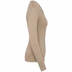 Dames pullover met v-hals, beige heather — productfoto 5