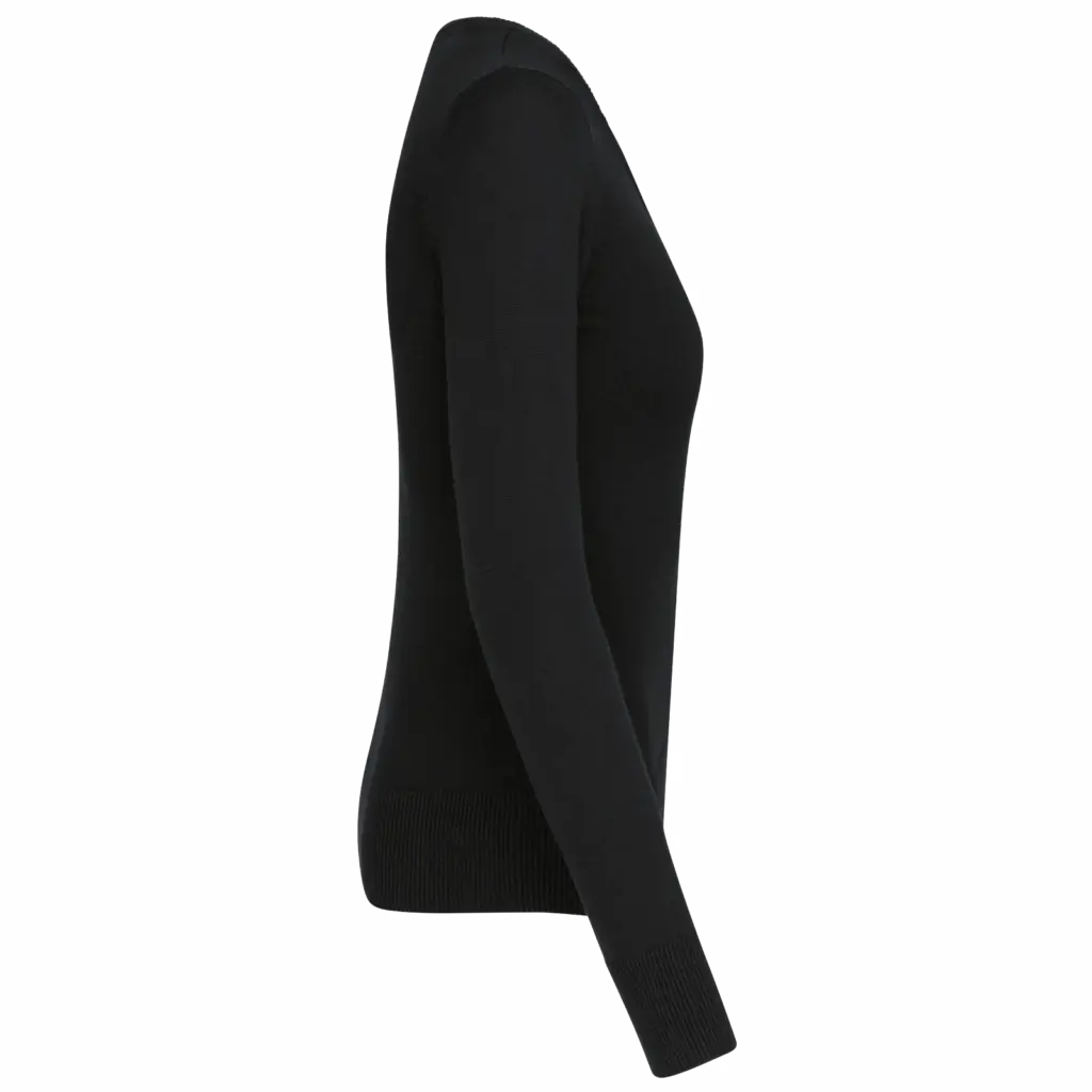 PS_K966-S_BLACK - Hidalgo-werbeartikel Dames pullover met v-hals, black — productfoto 6
