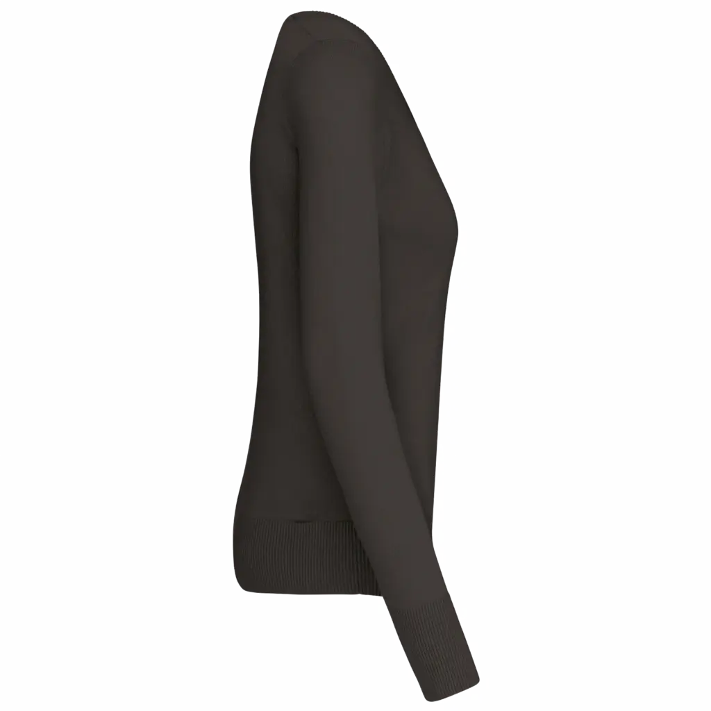 PS_K966-S_DARKGREY - Hidalgo-werbeartikel Dames pullover met v-hals, dark grey — productfoto 7