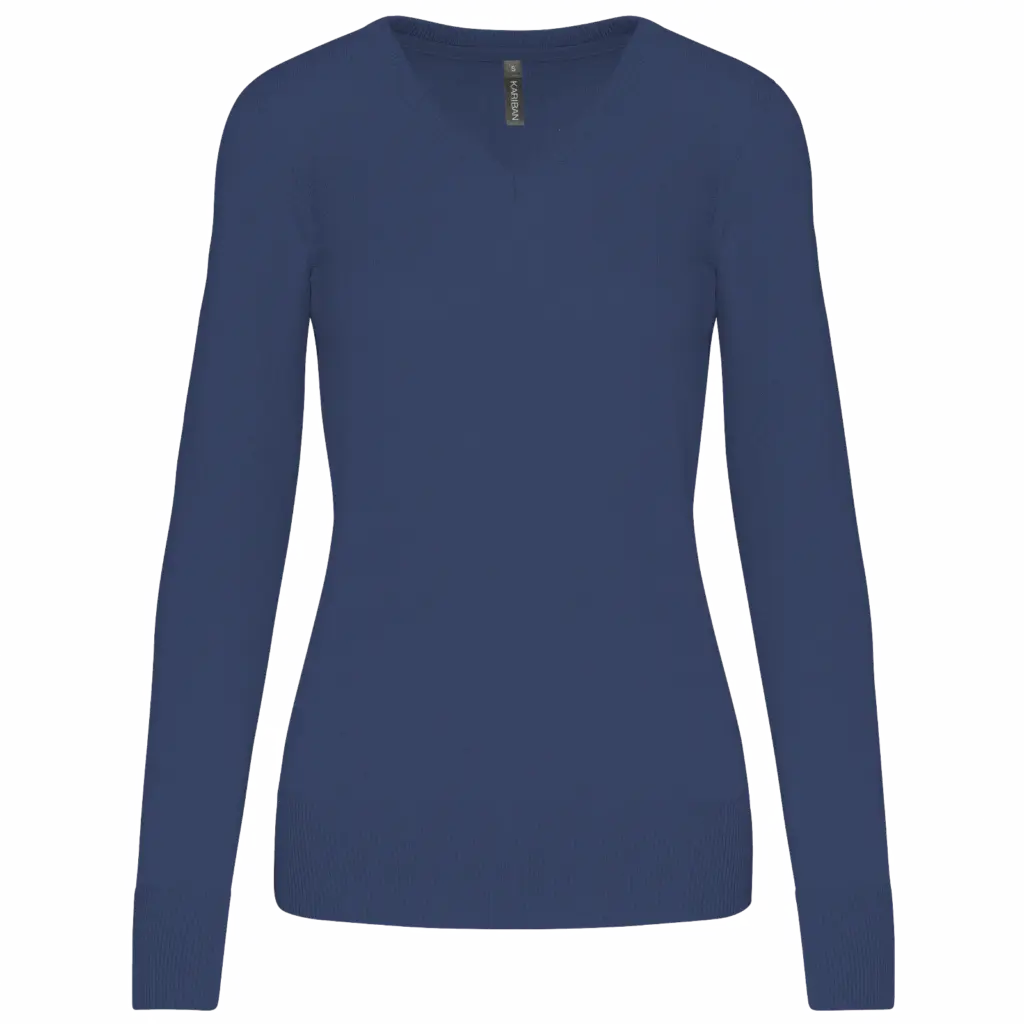 Damen V-Ausschnitt Pullover K966 bedrucken Baumwolle XS-3XL — Produktfoto 9
