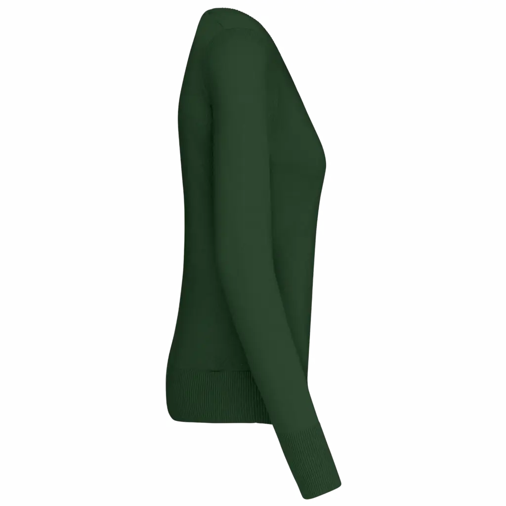 PS_K966-S_FORESTGREEN - Hidalgo-werbeartikel Dames pullover met v-hals, forest green — productfoto 9