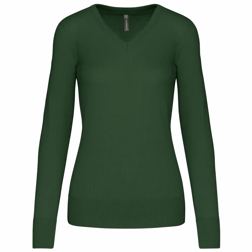 Damen V-Ausschnitt Pullover K966 bedrucken Baumwolle XS-3XL — Produktfoto 10