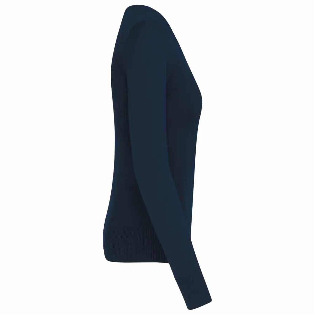 PS_K966-S_NAVY - Hidalgo-werbeartikel Dames pullover met v-hals, navy — productfoto 13
