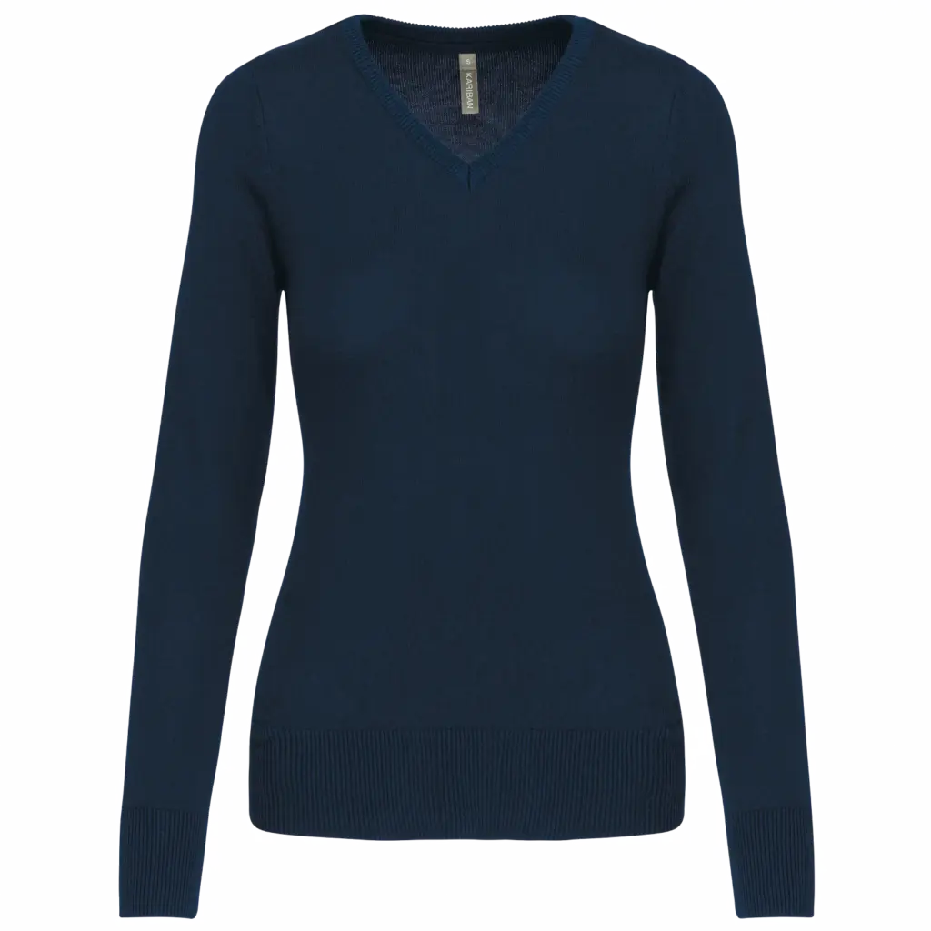 Damen V-Ausschnitt Pullover K966 bedrucken Baumwolle XS-3XL — Produktfoto 14