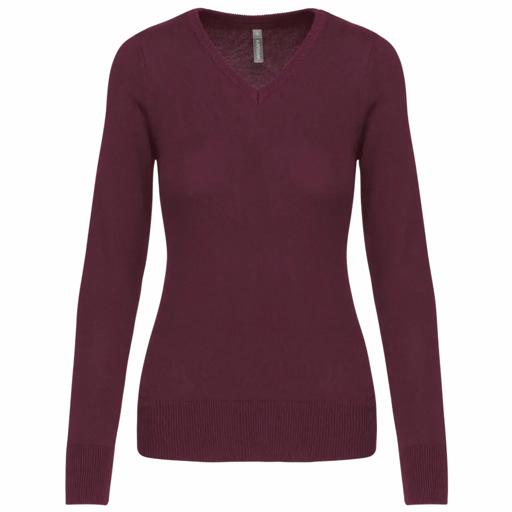 Damen V-Ausschnitt Pullover K966 bedrucken Baumwolle XS-3XL — Produktfoto 16