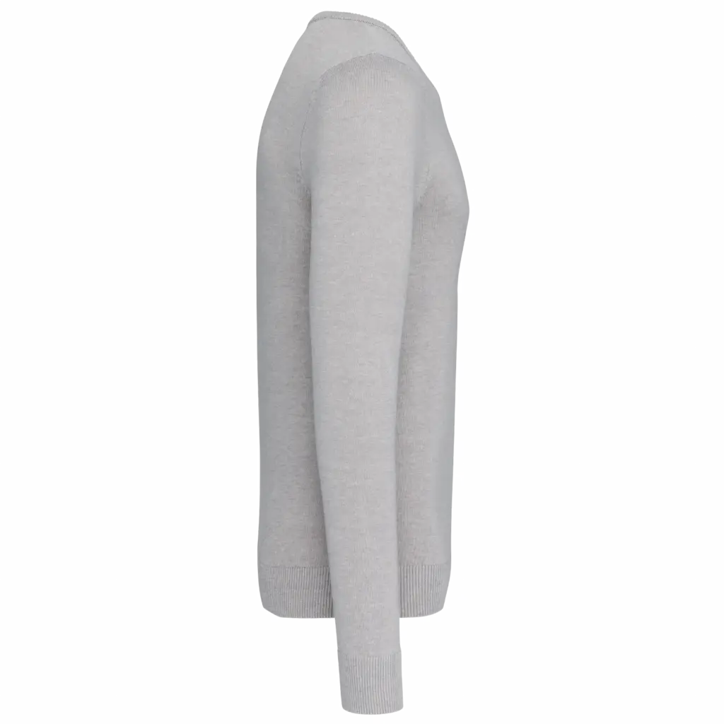 PS_K967-S_GREYMELANGE - Hidalgo-werbeartikel Herenpullover met ronde hals, grey melange — productfoto 7