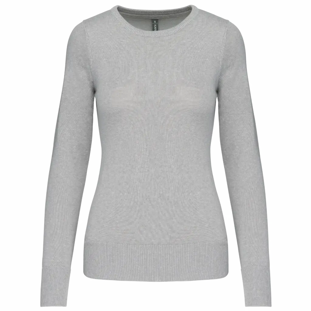 Damespullover ronde hals, grey melange — productfoto 8