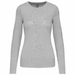 Damespullover ronde hals, grey melange — productfoto 8