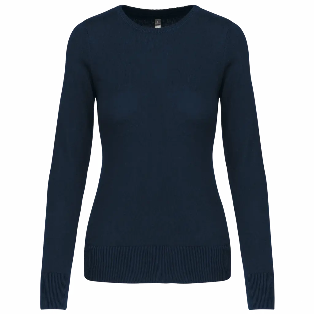 Damespullover ronde hals, navy — productfoto 9