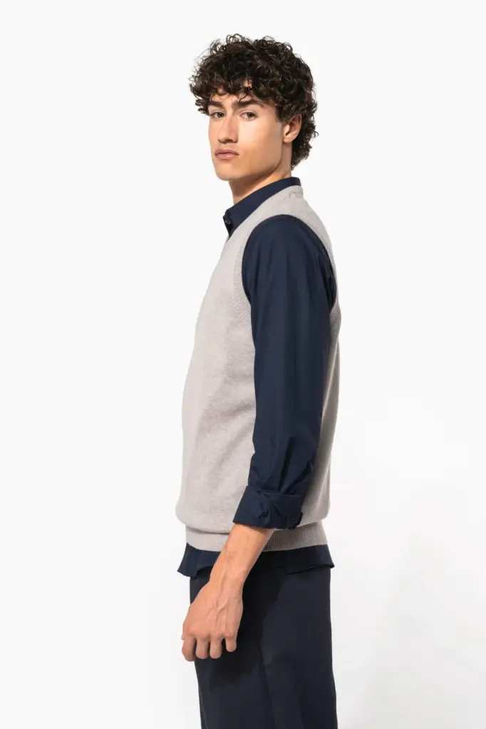 K969-10_2026 - Hidalgo-werbeartikel Heren spencer met v-hals — productfoto 3