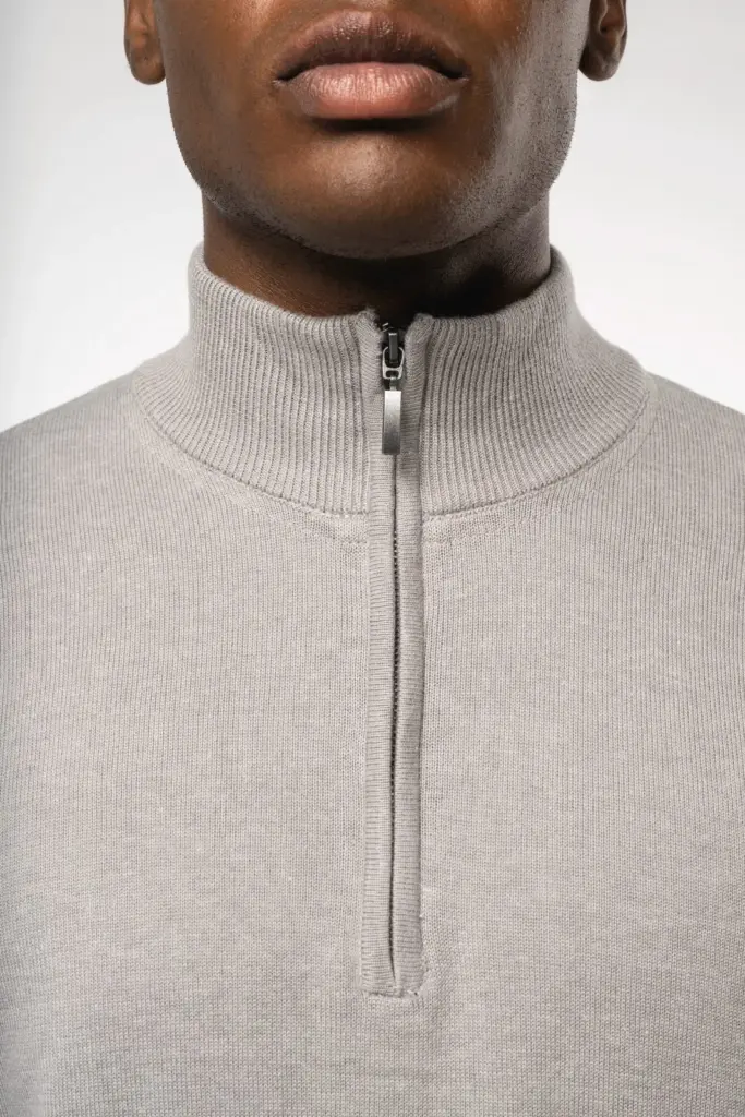 K970-3_2025 - Hidalgo-werbeartikel Heren pullover met ritskraag — productfoto 3