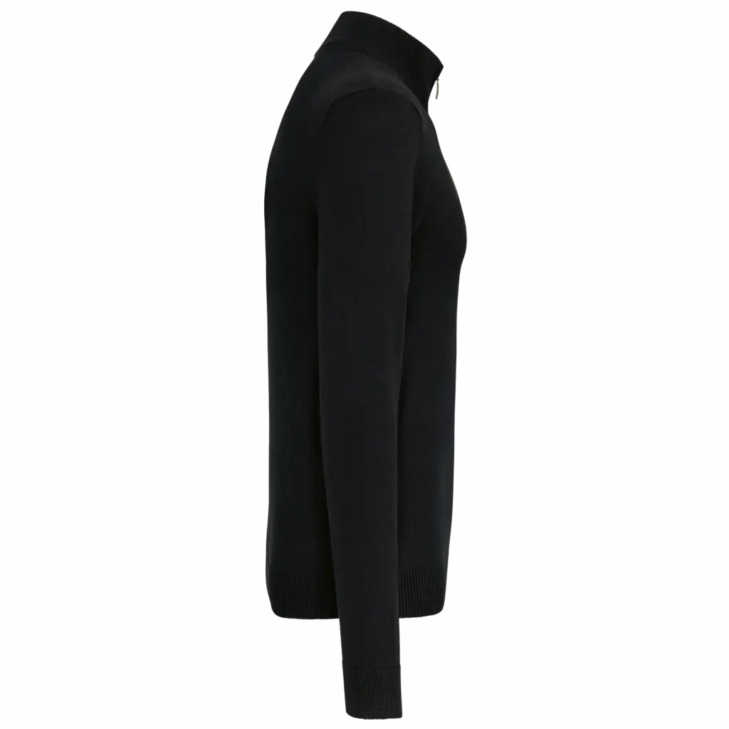 PS_K970-S_BLACK - Hidalgo-werbeartikel Heren pullover met ritskraag, black — productfoto 5