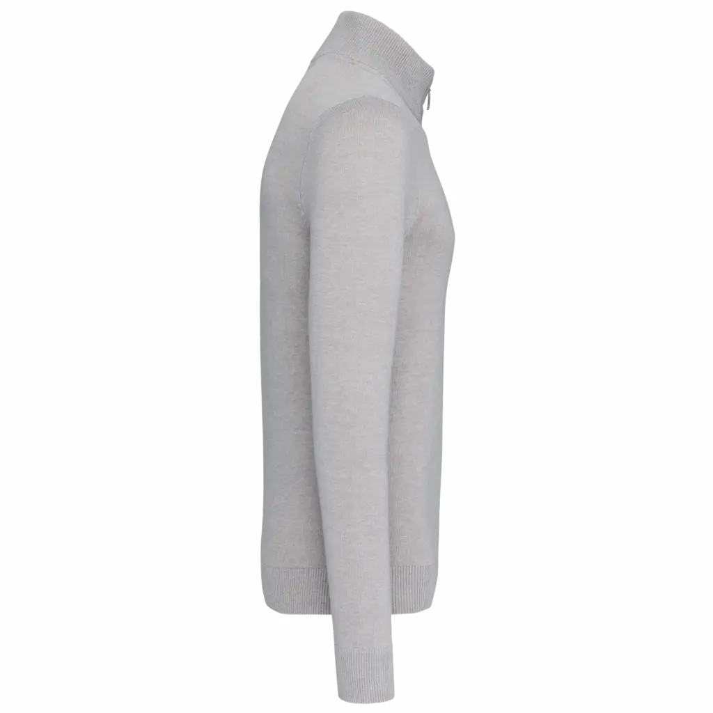 PS_K970-S_GREYMELANGE - Hidalgo-werbeartikel Heren pullover met ritskraag, grey melange — productfoto 7