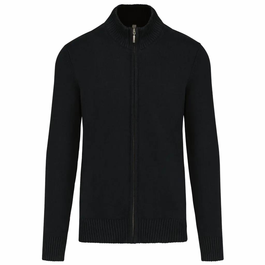 Heren cardigan met rits, black — productfoto 6