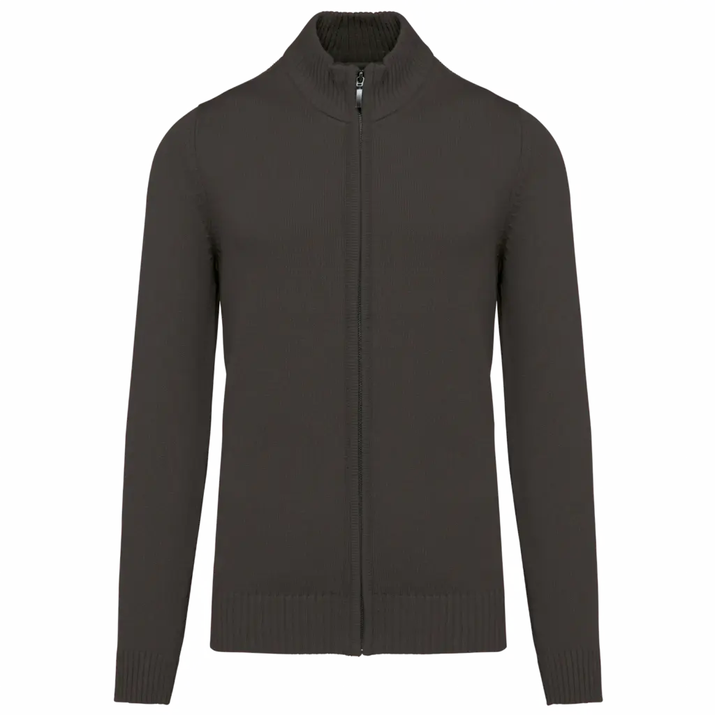 Heren cardigan met rits, dark grey — productfoto 7