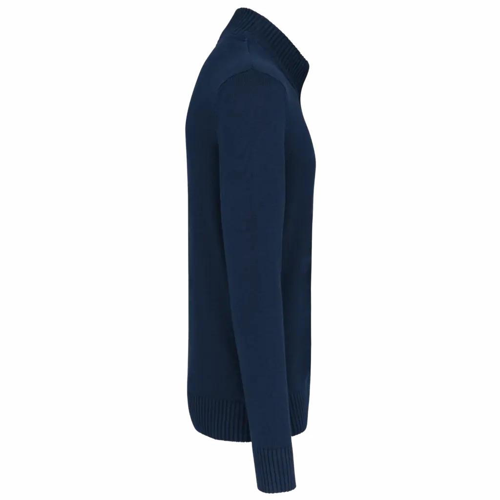 Heren cardigan met rits, navy — productfoto 7