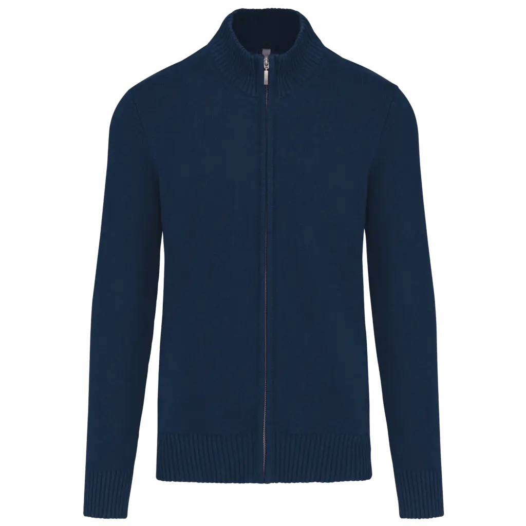 Heren cardigan met rits, navy — productfoto 8