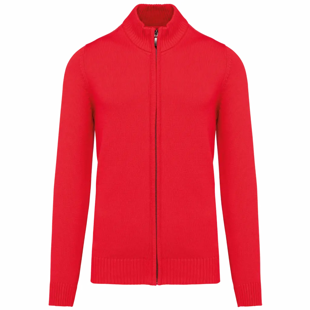 Heren cardigan met rits, red — productfoto 9