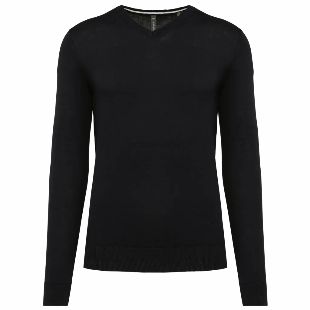 Ecologische herentrui met V-hals, black — productfoto 6