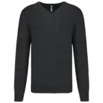 Premium pullover V-hals, black heather — productfoto 6