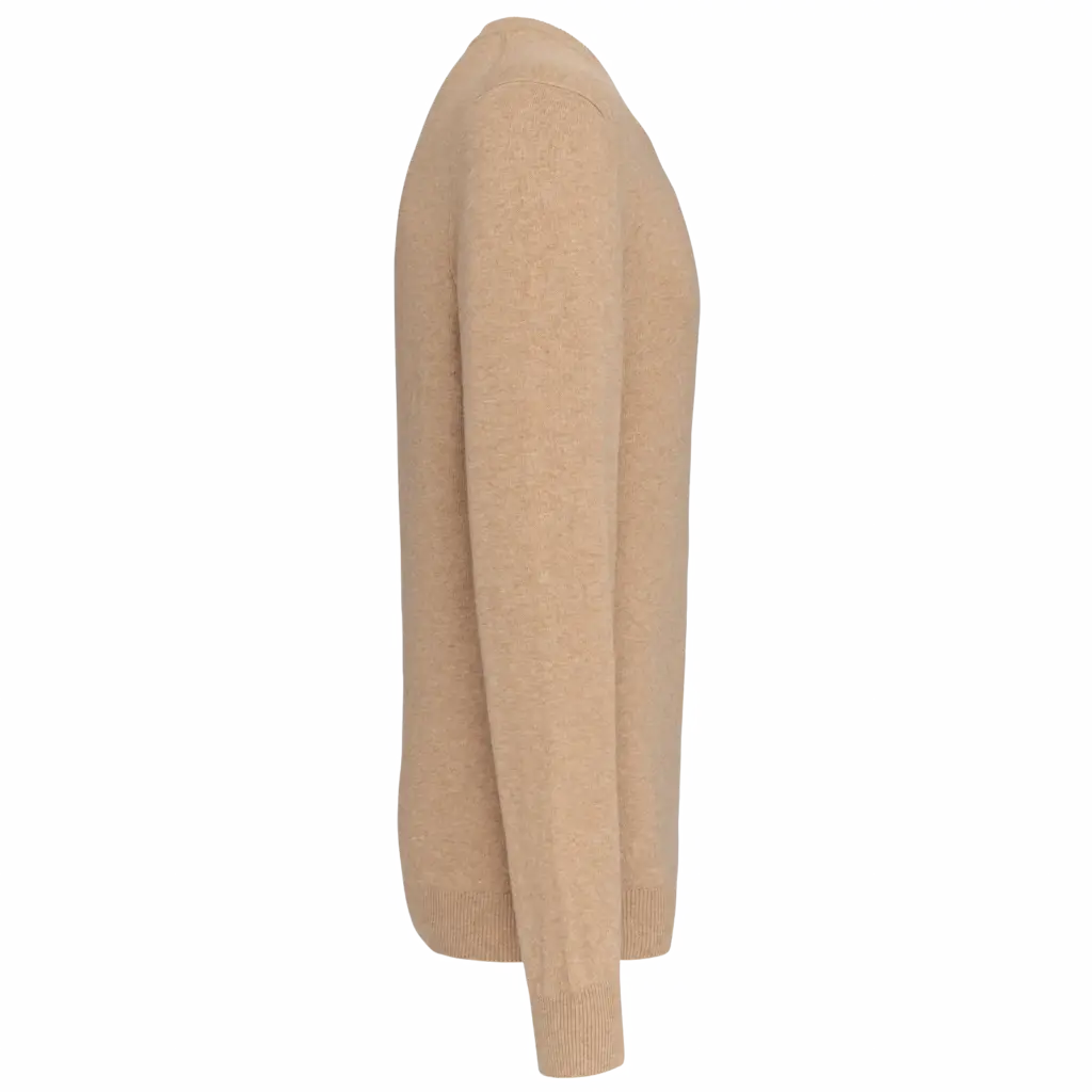 Premium pullover V-hals, camel heather — productfoto 6