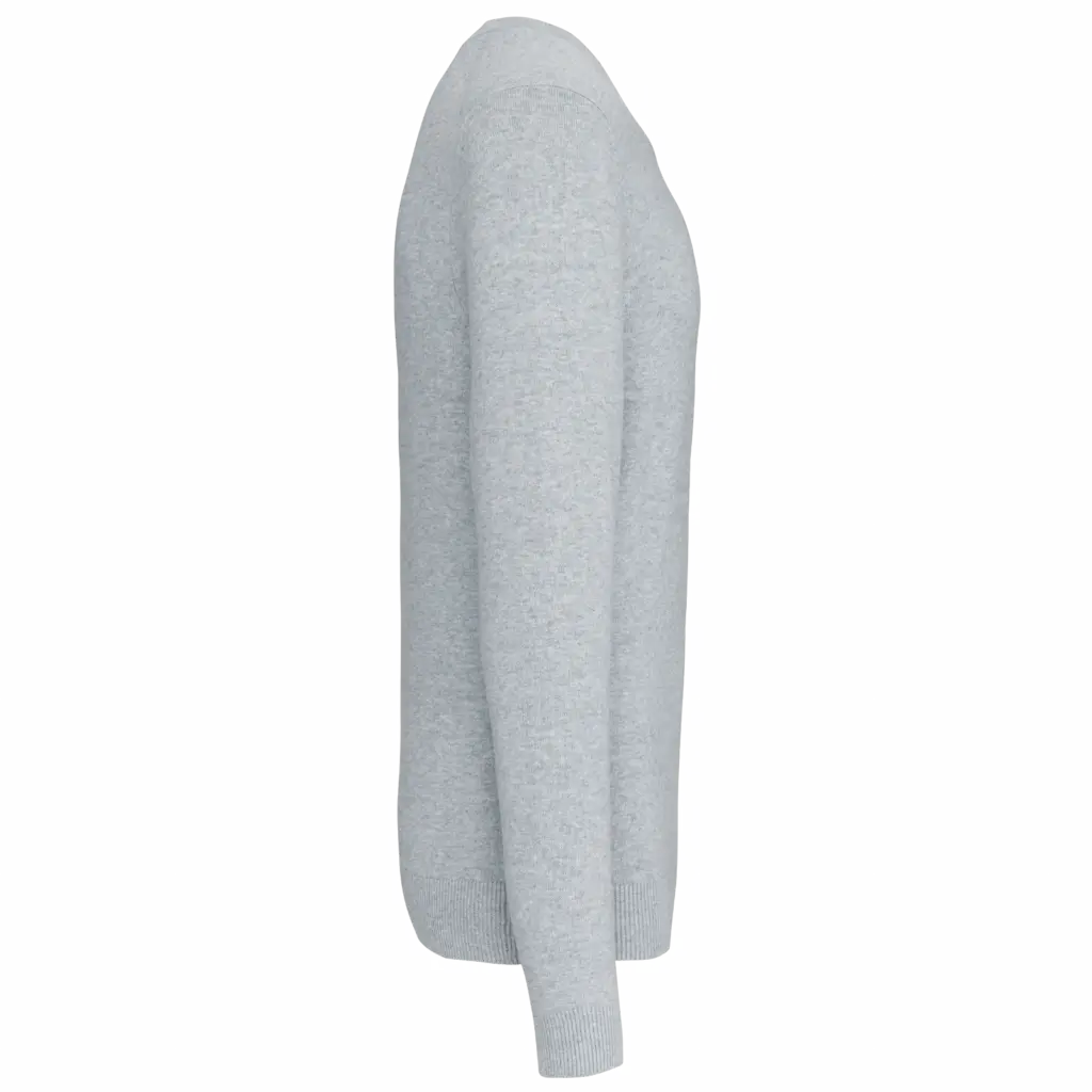 Premium pullover V-hals, light grey heather — productfoto 8