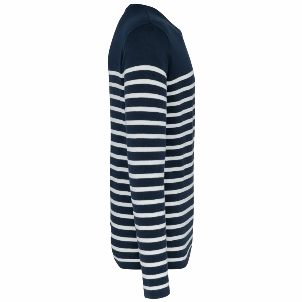 Gestreepte herentrui, striped navy / off white — productfoto 5