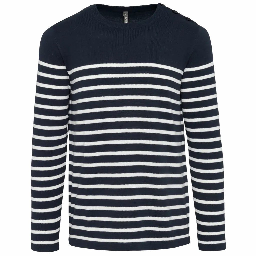 Gestreifter Herrenpullover K989 bedruckbar Baumwolle S-3XL — Produktfoto 6