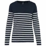 Gestreepte damestrui, striped navy / off white — productfoto 6