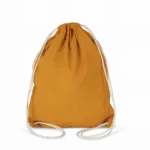 Katoenen rugzak met koordjes, curcuma — productfoto 3