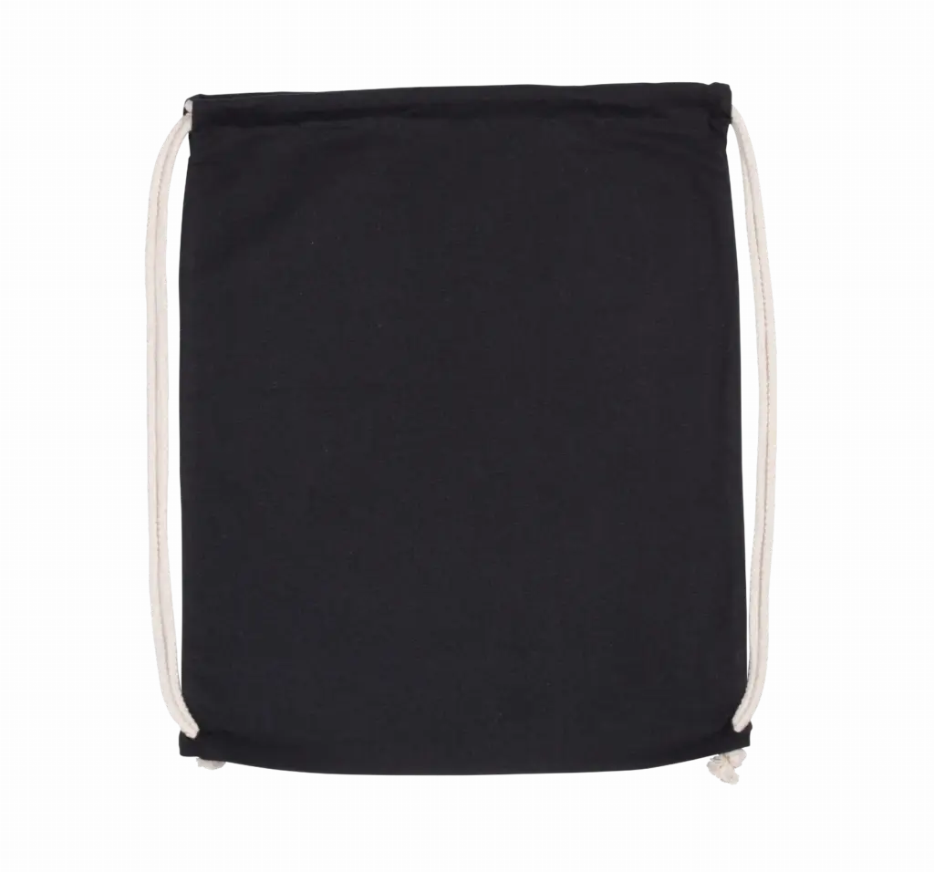 PS_KI0139_BLACK - Hidalgo Rugzak van biokatoen met koordjes, black — productfoto 2