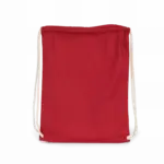 Rugzak van biokatoen met koordjes, hibiscus red — productfoto 3