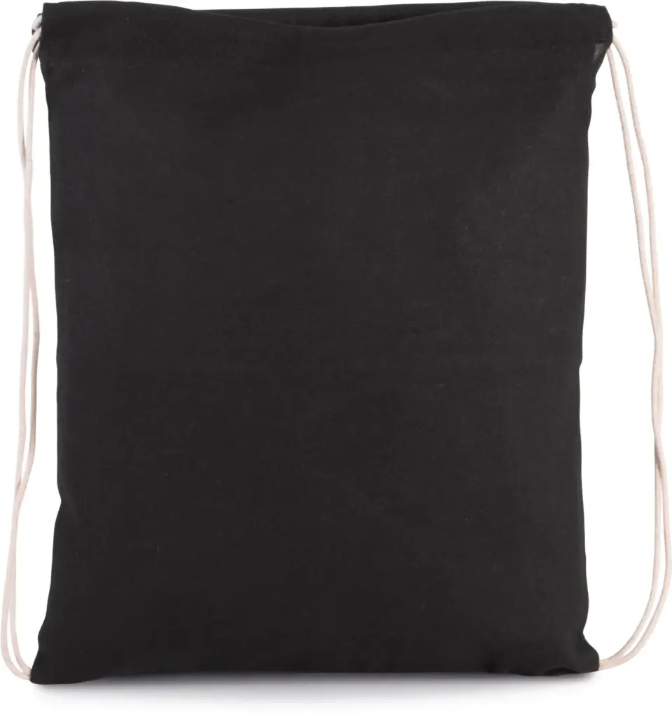PS_KI0147_BLACK - Hidalgo Rugzakje van biokatoen met koordjes, black — productfoto 3