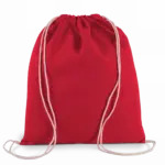 Rugzakje van biokatoen met koordjes, hibiscus red — productfoto 5