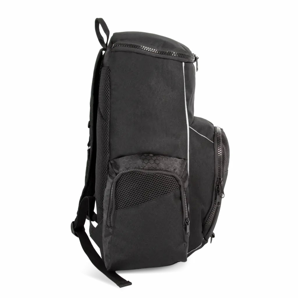 PS_KI0176-S_BLACK - Hidalgo Gerecycleerde en sportrugzak met vak voor spulletjes, black — productfoto 5